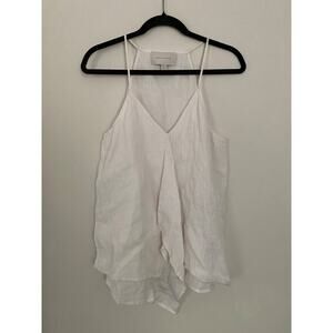 Brochu Walker Linen Handkerchief Tank Top Womens Size M Luxury Designer